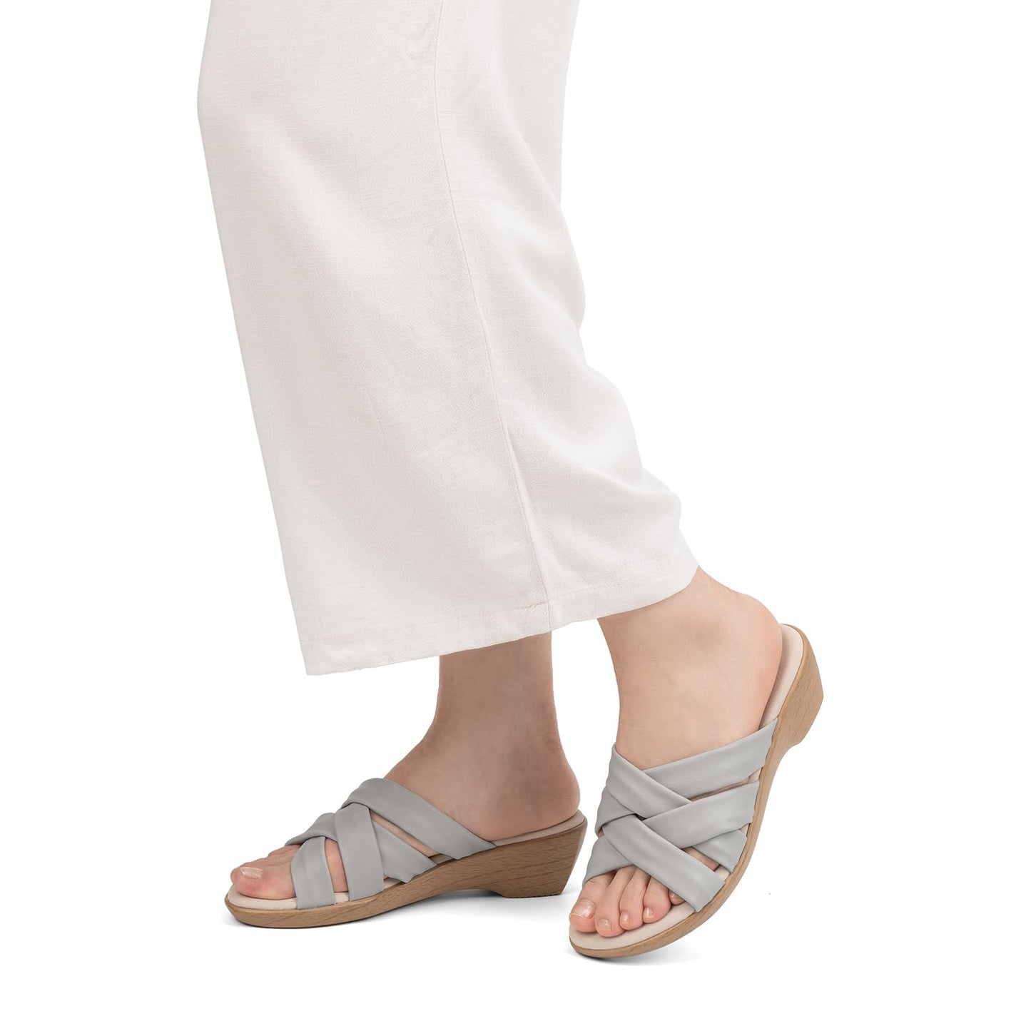 VJH confort Women’s Slides Sandals Orthopedic Slippers,Comfortable Wedge Platform Slip Flops Flip Casual Walking Sandals