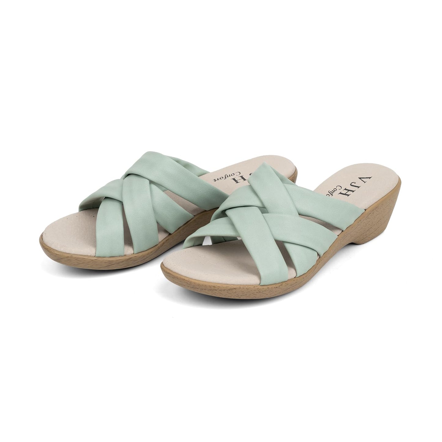 VJH confort Women’s Slides Sandals Orthopedic Slippers,Comfortable Wedge Platform Slip Flops Flip Casual Walking Sandals