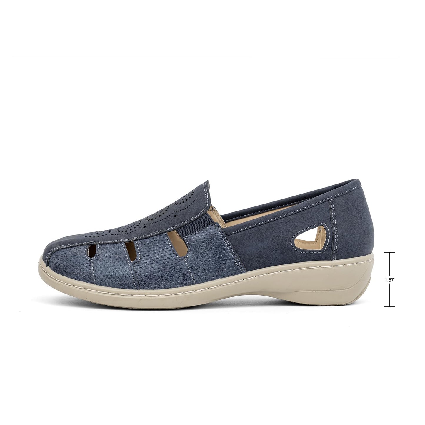 VJH confort Women’s Flat Shoes, Slip-on Round Toe Light Weight Comfort Casual Walking Shoes