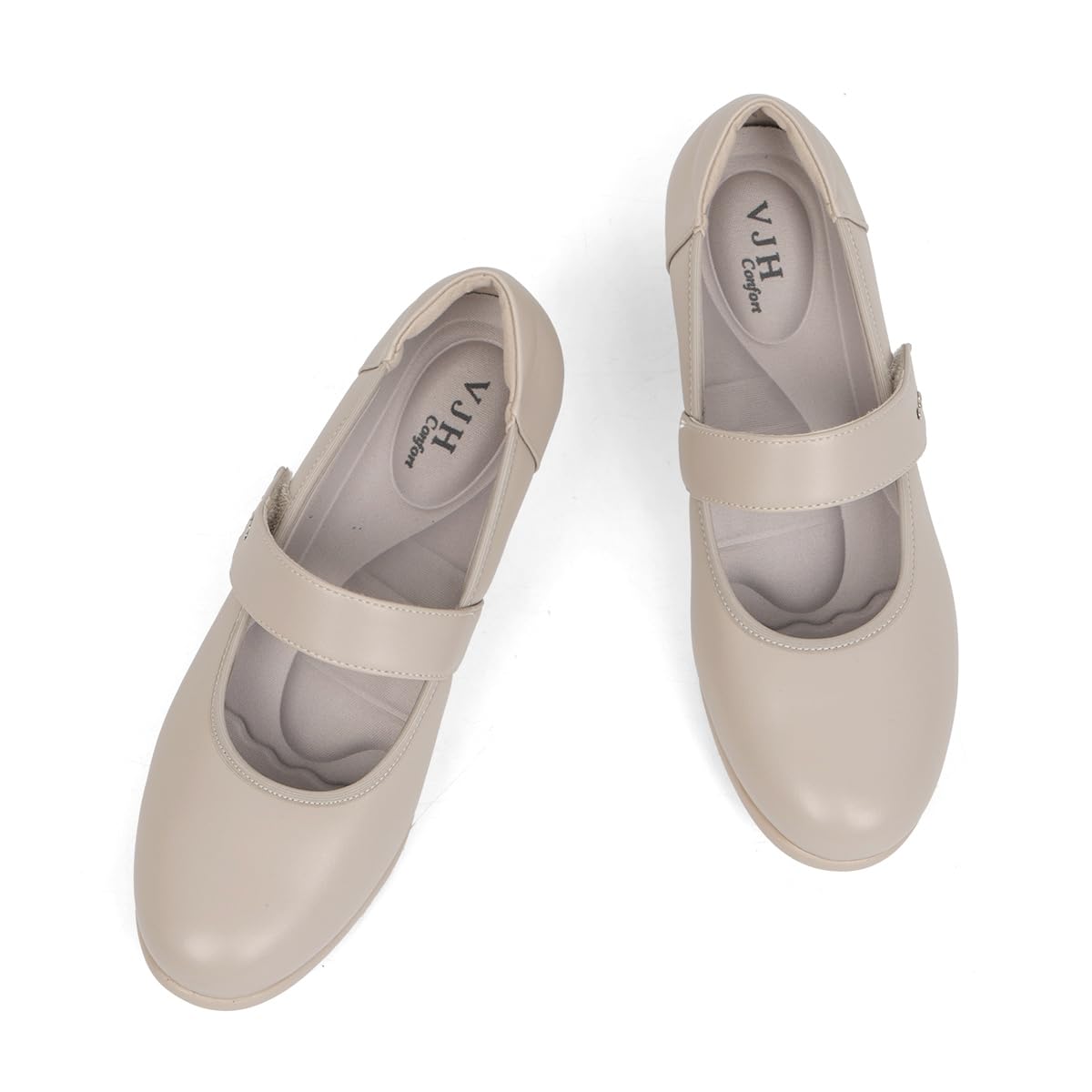 VJH confort Women's Mary Jane Pumps Low Block Chunky Heel Round Toe Dress Work Comfortable Shoes