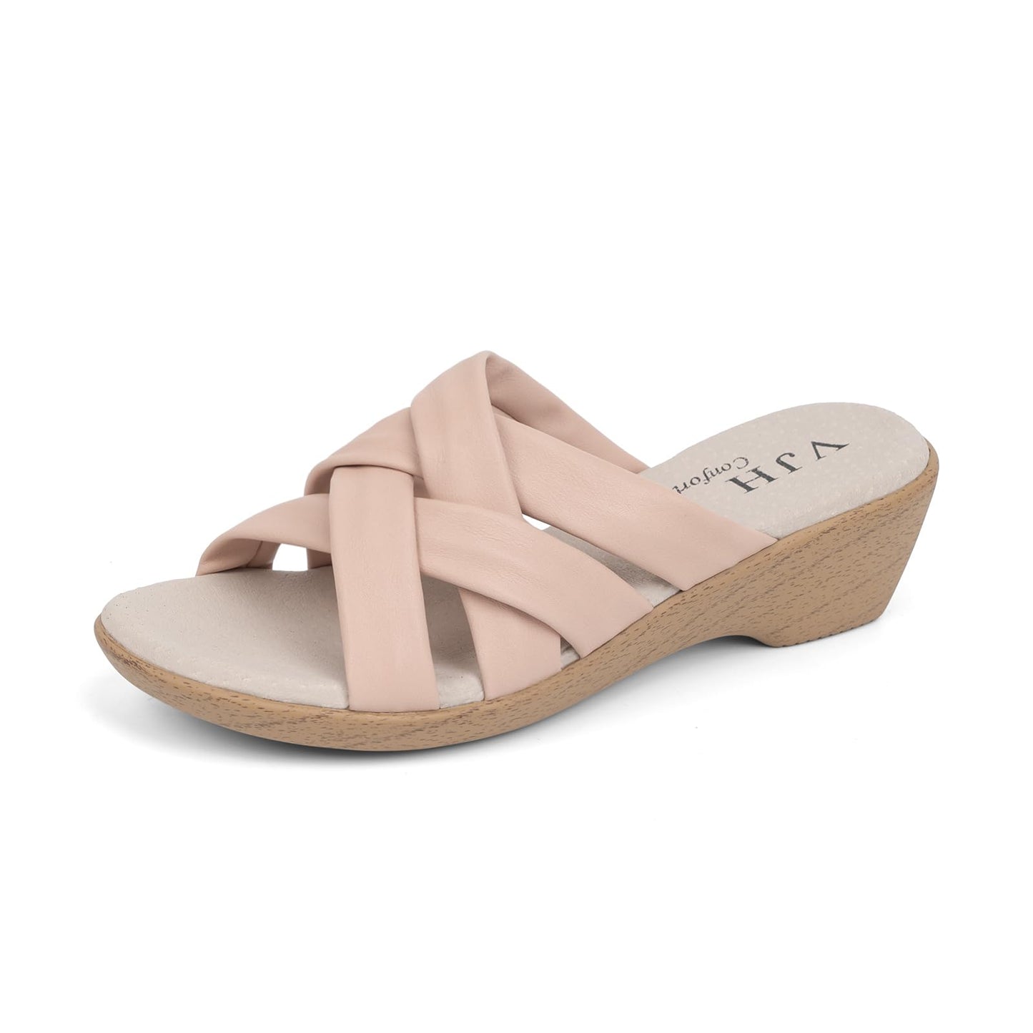 VJH confort Women’s Slides Sandals Orthopedic Slippers,Comfortable Wedge Platform Slip Flops Flip Casual Walking Sandals