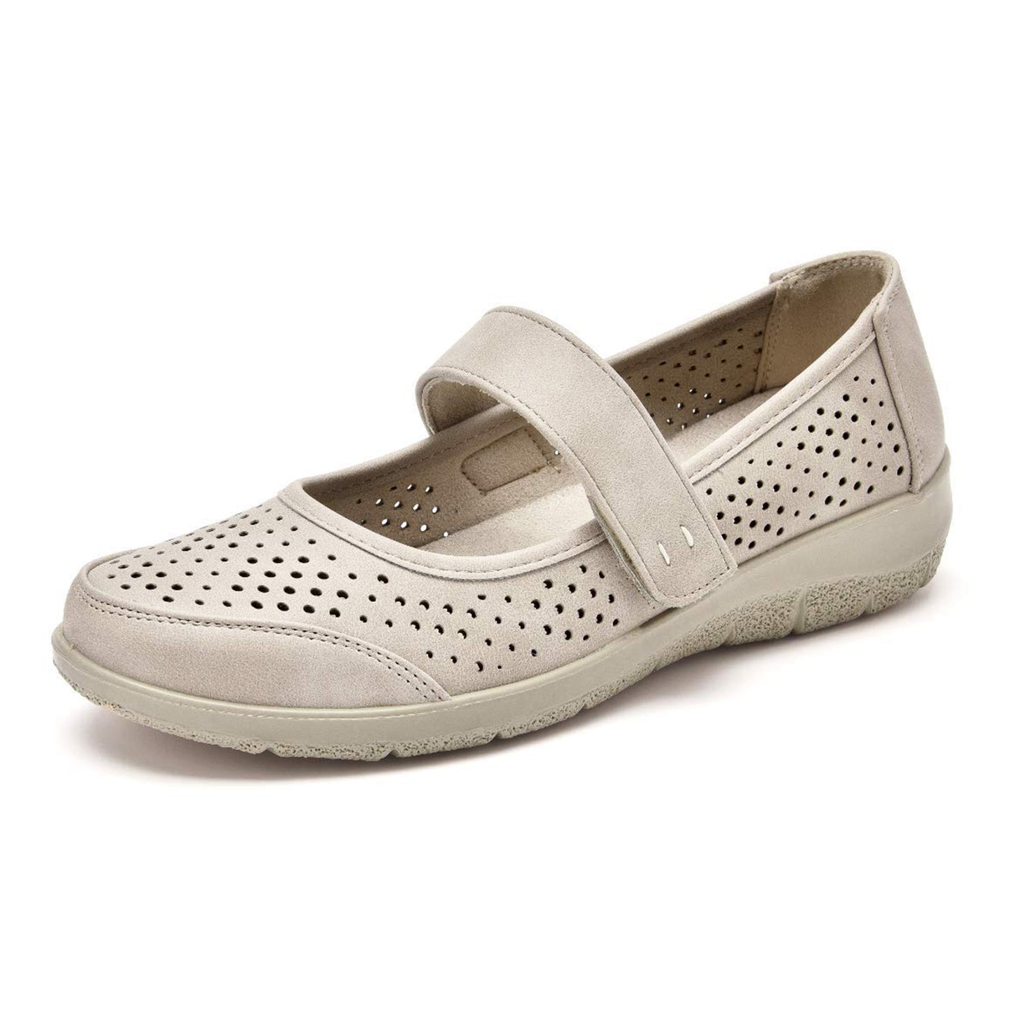 VJH confort Women's Mary Jane Flats, Breathable Slip-On Light Weight Comfort Orthotic Casual Walking Shoes