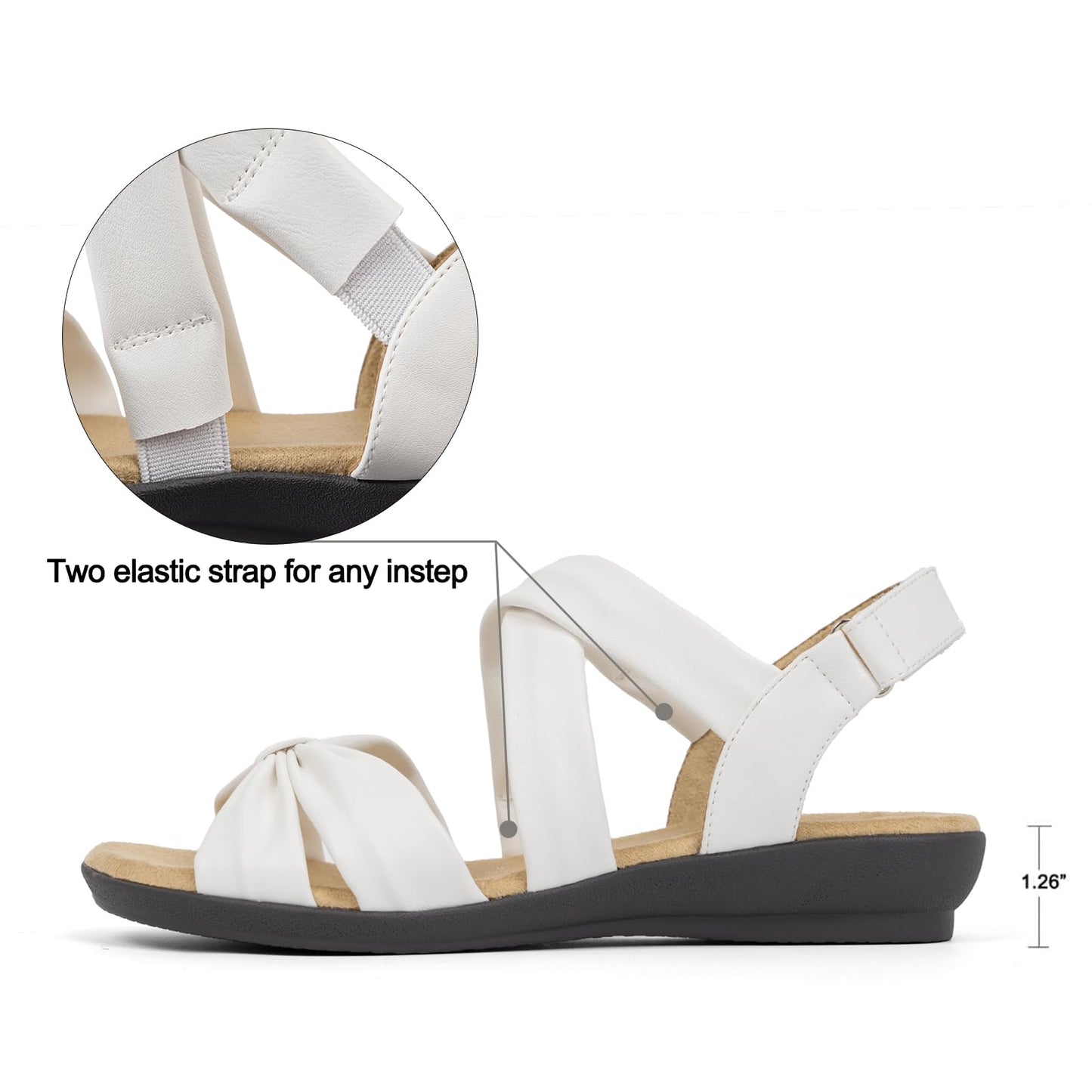 VJH confort Women’s Flat Sandals Comfortable Criss-Cross Bow Dressy Soft Straps Slip-on Flexible Summer Walking Sandals